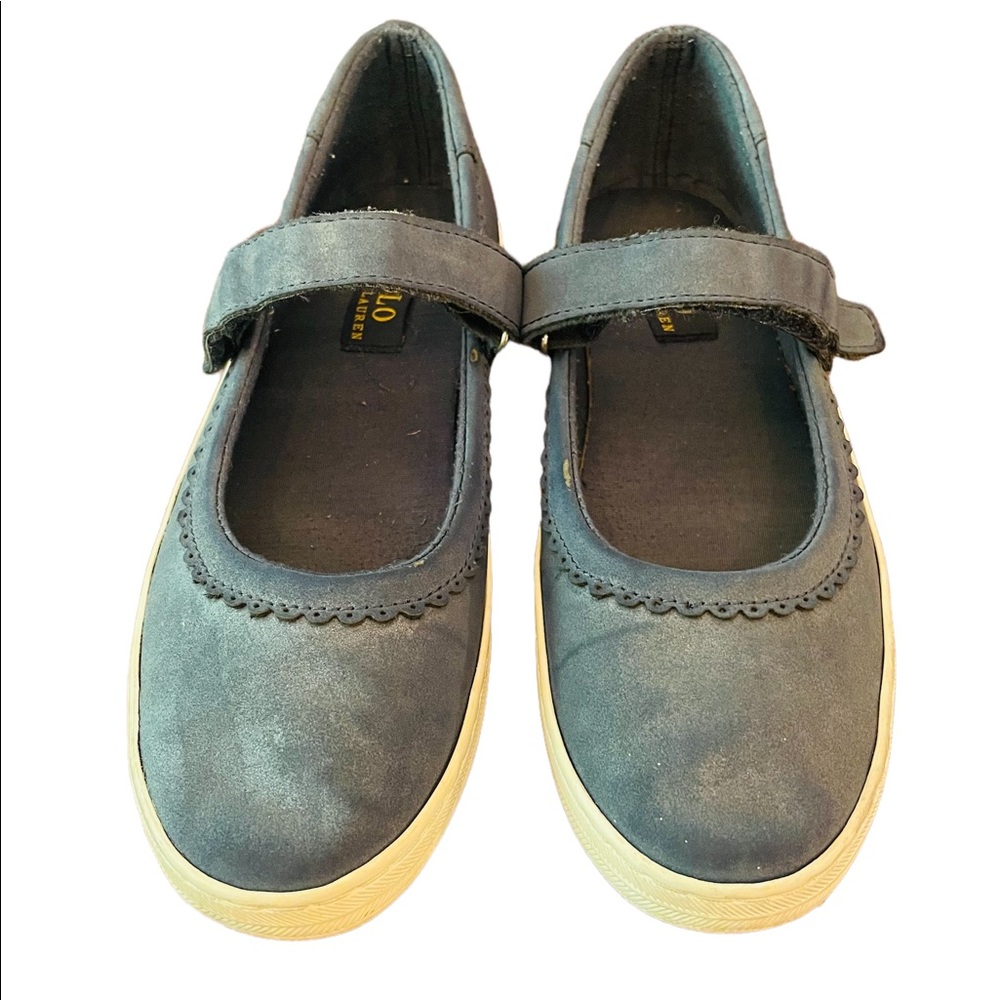Polo Ralph Lauren Navy Pella Sneakers Girls Sz 2.5 Velcro Straos